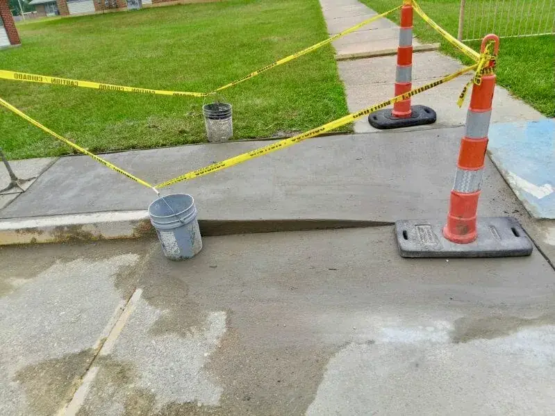Stamped brick-pattern concrete by Lamont Thomas Concrete