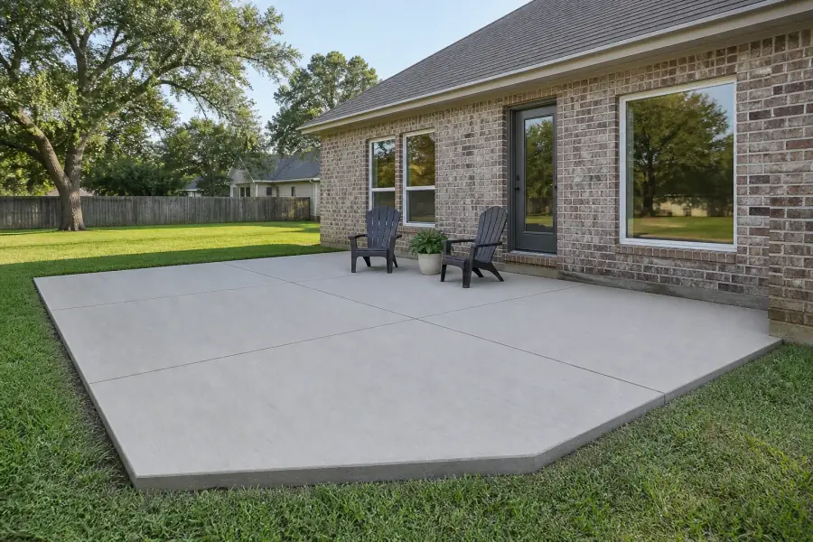 Residential concrete patio installation